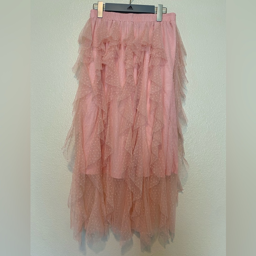 Live 4 Truth Pink Layered Midi Skirt Size M
